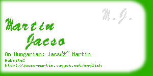 martin jacso business card